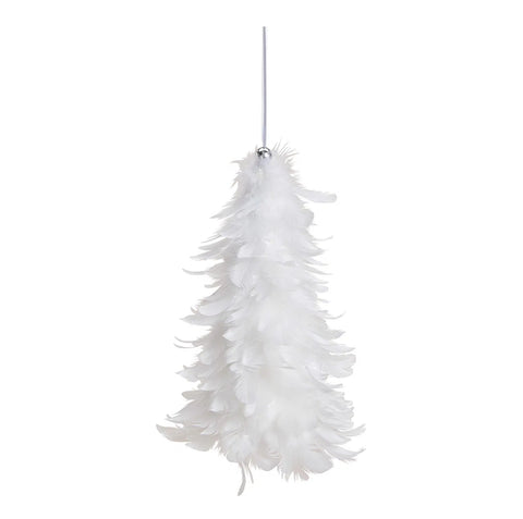 Suspension sapin blanc en plume pour Noël ￼