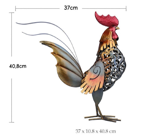 Sculpture coq métal argenté