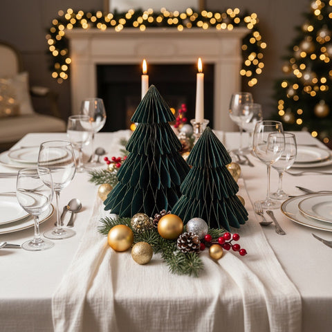 Lot de 2 sapins alvéolés vert ￼