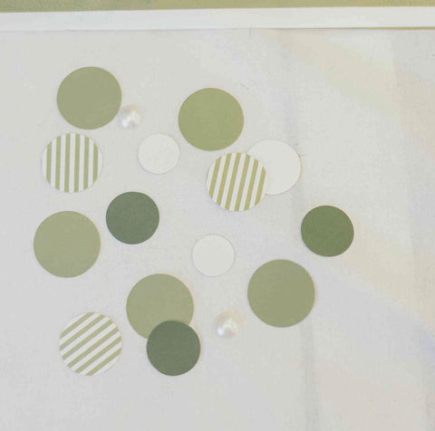Lot de 100 Confettis de Table Jardin à la Française avec Perles – Vert Olive & Pistache | Décoration Chic