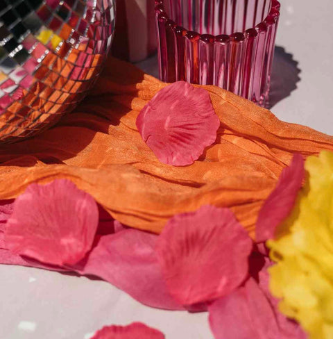 100 Pétales en Tissu Rose Framboise – Décoration de Mariage & Collection Pink Lemonade