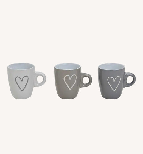 Tasse à expresso cœur lot de 3