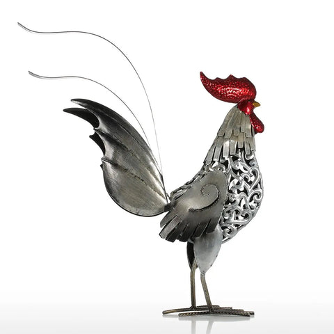 Coq en acier pour jardin