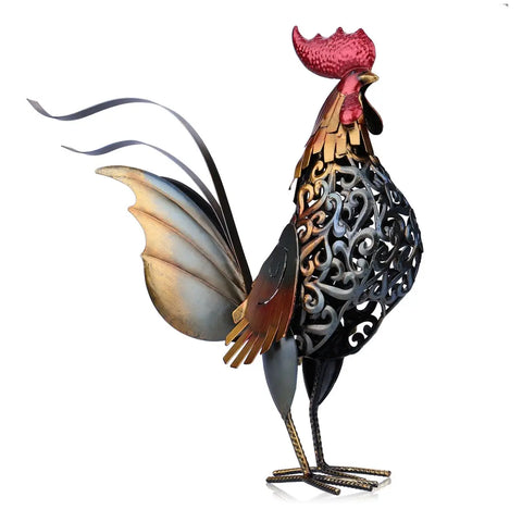 Coq en acier pour jardin
