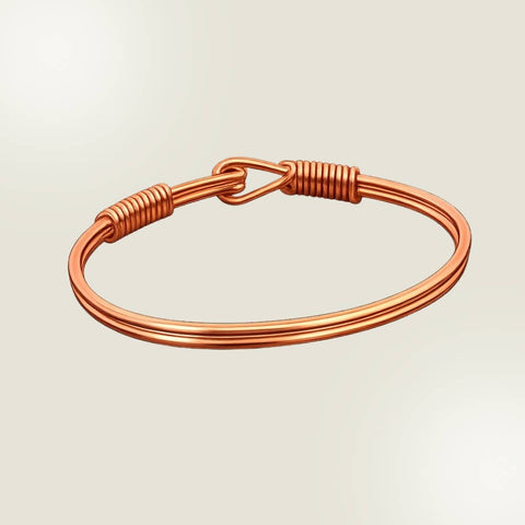 Bracelet-manchette en cuivre avec fermoir à crochet (pour poignet large / hommes)