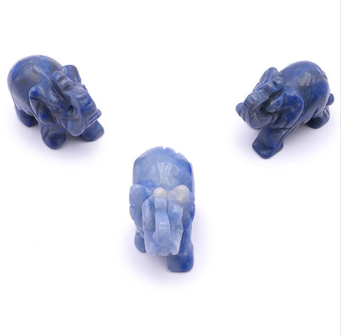 Éléphant en Aventurine bleu 50 mm ￼