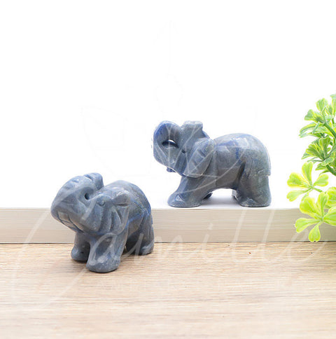 Éléphant en Aventurine bleu 50 mm ￼