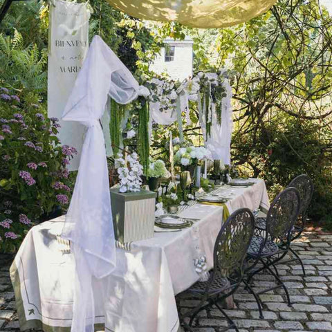 Branche Pureté Feuillage & Fleurs Blanches 70 cm – Bouquet Artificiel | Jardin à la Française