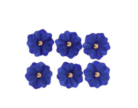 6 Magnolias Adhésifs Bleu Indigo et Or – Décoration Dolce