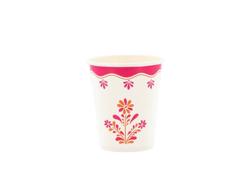 Lot de 8 Gobelets en Carton Pink Lemonade – Déco de Table Rose et Orange