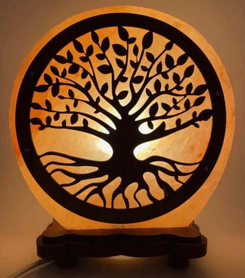Lampe à sel  de l’Himalaya sculptée￼