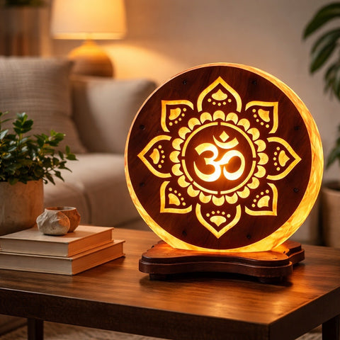 Lampe à sel  de l’Himalaya sculptée￼