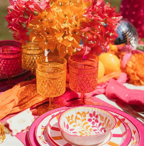 Lot de 8 Assiettes Pink Lemonade – Déco de Table Été & Anniversaire