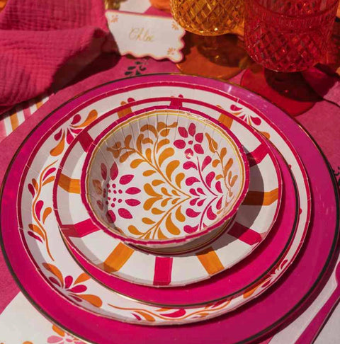 Lot de 8 Assiettes Pink Lemonade – Déco de Table Été & Anniversaire