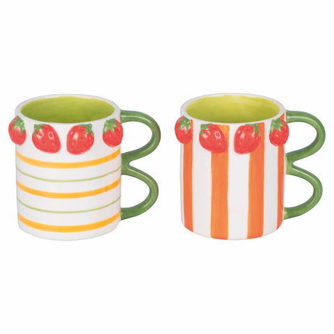 mug-ceramique-double-anse-fraises-relief-boutique-montbrison-deco-en-folie