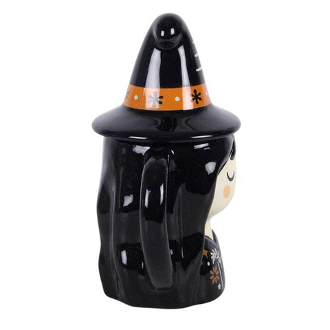 Mug sorcière avec couvercle – Chapeau pointu, automne et Halloween
