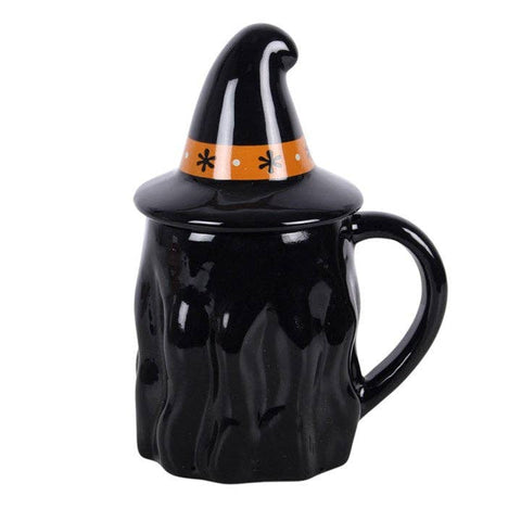 Mug sorcière avec couvercle – Chapeau pointu, automne et Halloween