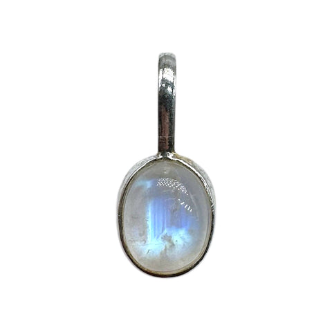 Pendentif en Argent 925 et Pierre de Lune Bleutée Naturelle