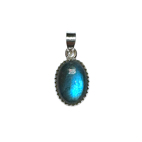 Pendentif en Argent 925 et Pierre de Labradorite Naturelle
