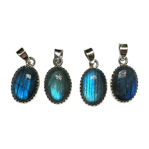 Pendentif en Argent 925 et Pierre de Labradorite Naturelle