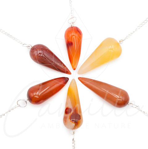 Pendule en cornaline orange