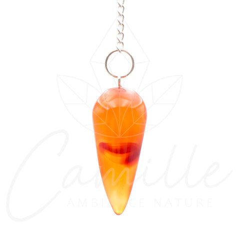 Pendule en cornaline orange