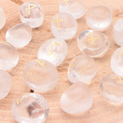 Pochon de Runes en quartz blanc ￼