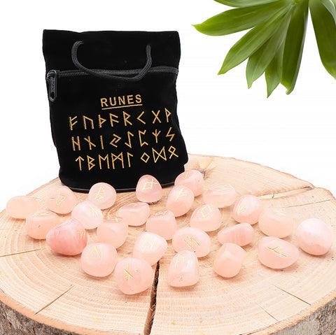 Pochon de runes en Quartz rose