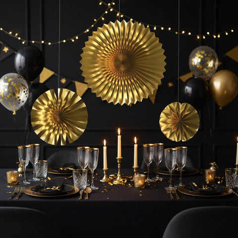 Rosace métallisées or lot de 3