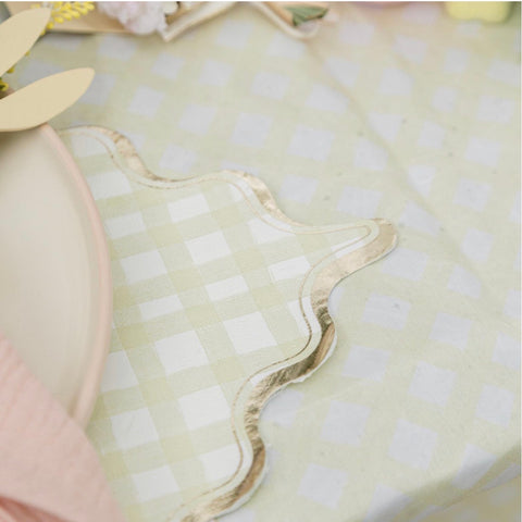 Lot de 16 Serviettes Vichy Pastel – Décoration de Table Printemps & Pique-Nique Chic