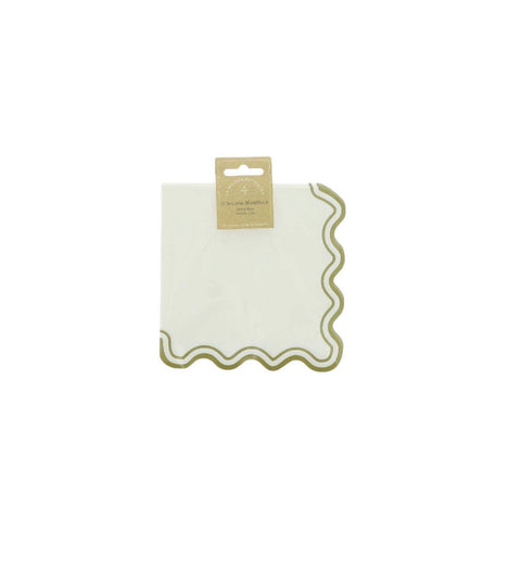 Lot de 10 Serviettes Papier Mix & Match – Vert & Blanc 33x33 cm | Jardin à la Française