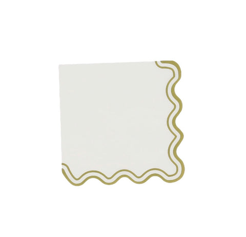 Lot de 10 Serviettes Papier Mix & Match – Vert & Blanc 33x33 cm | Jardin à la Française