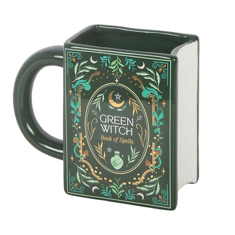 Tasse Green Witch en céramique – Style grimoire botanique