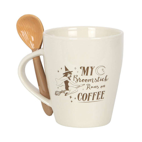 Tasse breuvage de sorcière 300 ml avec cuillère balai – mug sorcière et café, décoration witchy