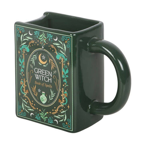 Tasse Green Witch en céramique – Style grimoire botanique