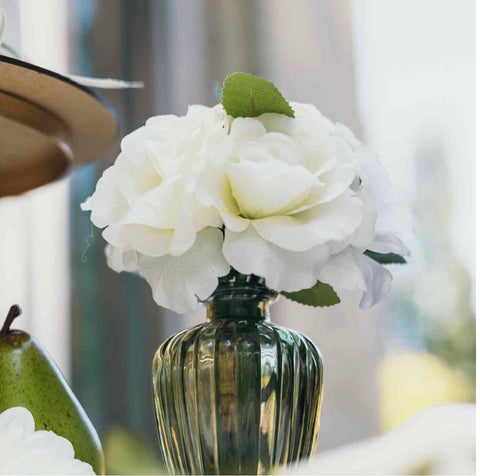 Vase Jeanne Verre Vert Sauge 180 ml – Ø7,5 x 10,5 cm | Décoration Jardin à la Française