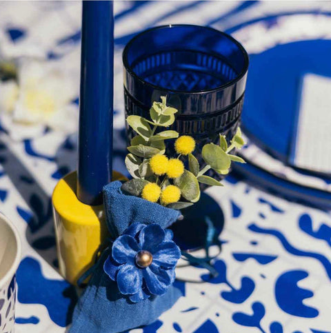 Verres à pied réutilisables bleu roi – 270 ml – Plastique élégant et résistant