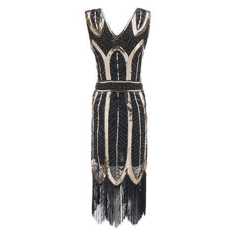 Robe Vintage Gatsby noir pour femmes