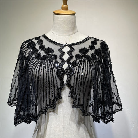 Cape courte Vintage à rabat, Charleston / Gatsby