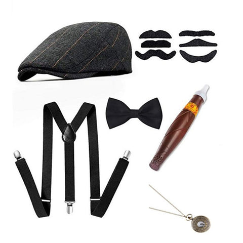 Ensemble d'accessoires de fête pour hommes thème Gatsby 