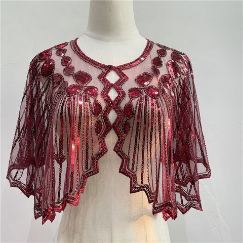 Cape courte Vintage à rabat, Charleston / Gatsby