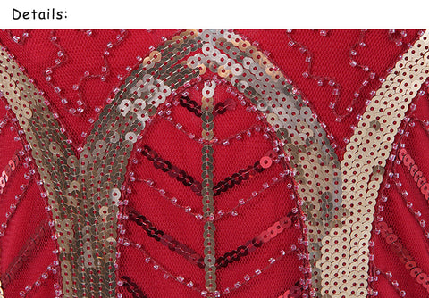 Robe Vintage Gatsby doré pour femmes, 1920