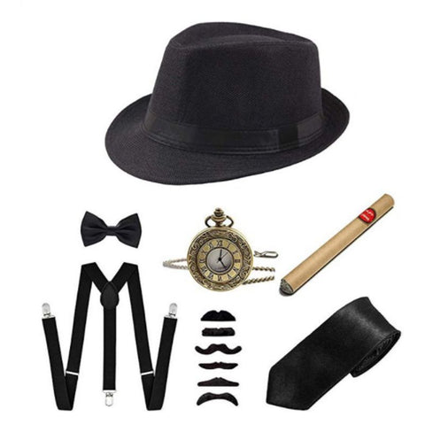 1920 Ensemble d’accessoires de costume Gatsby pour hommes