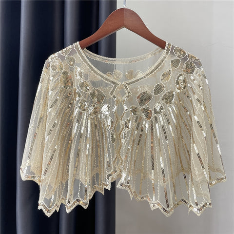 Cape courte Vintage à rabat, Charleston / Gatsby