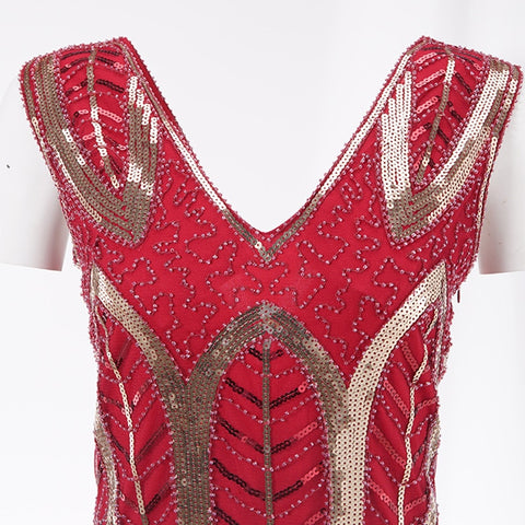 Robe Vintage Gatsby doré pour femmes, 1920