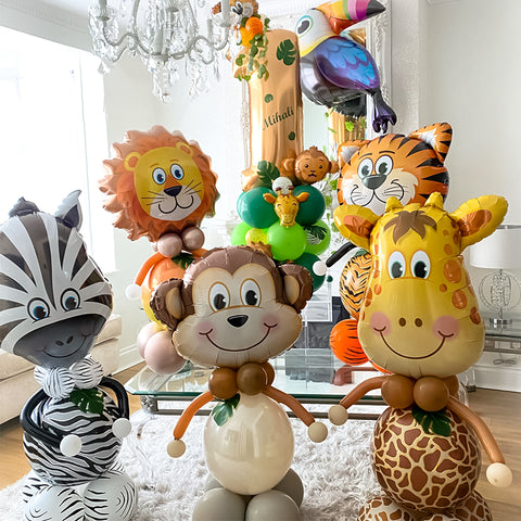 ballons animaux de la jungle 5pcs