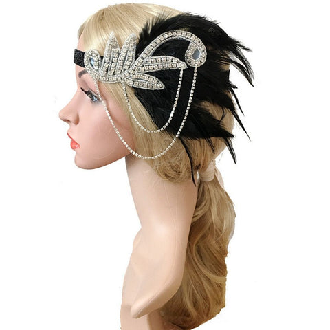 Serre tête à plume Gatsby/Charleston