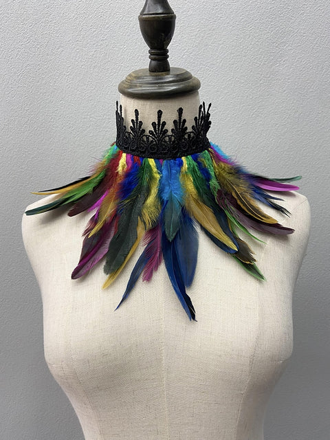 Collier ras le cou en plumes
