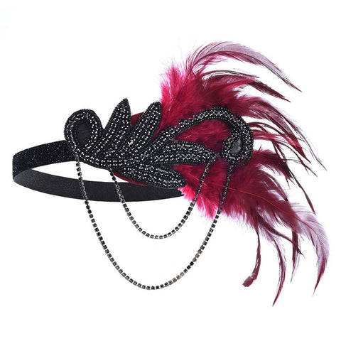 Serre tête à plume Gatsby/Charleston 