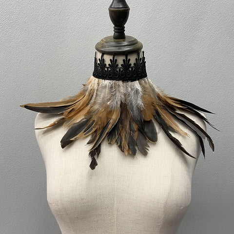 Collier ras du cou en plumes, Charleston / Gatsby
